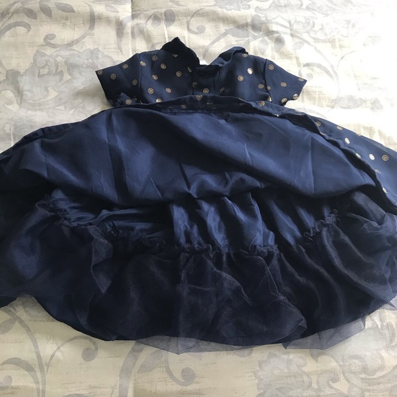 Carter’s Navy w/Gold Polka Dot Dress Size 18 mos - Picture 4 of 4